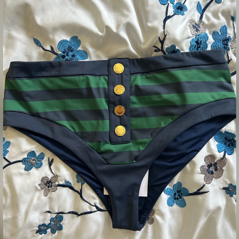 NWT Beach Riot x Revolve High Rise Marine Bikini Bottoms